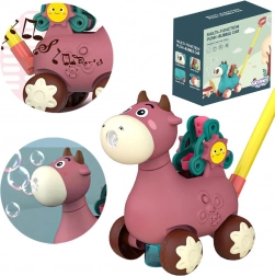 Woopie trotteur vache avec bulles et sons – rose