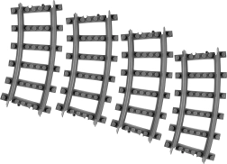 Kit de rails courbés pour trains et tramways RAPPA – 4 pcs