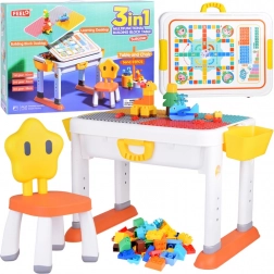 Table enfant réglable 3-en-1 avec plateau réversible et jeu de construction