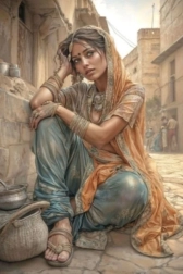 Peinture diamant femme arabe 30 × 40 cm