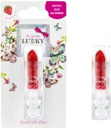 Lukky rouge à lèvres pour enfants pailleté fraise – rouge