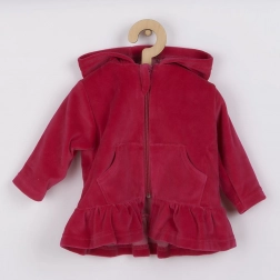 Sweat à capuche en velours New Baby, rose foncé