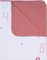 Bubaba couverture Mon première année rose et blanc