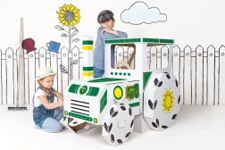Grand tracteur en carton pour enfants