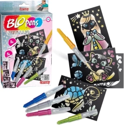 Blopens feutres à souffler métalliques, set de 8 pcs