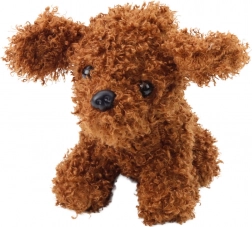 Ami en peluche caniche 20 cm marron