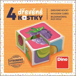 Dino cubes en bois Fruits 4 pcs