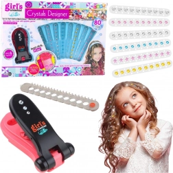 Kit de décoration des cheveux avec diamants et applicateur, 80 pcs