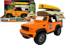 Voiture tout-terrain de camping JEEP avec lumières, sons et kayak