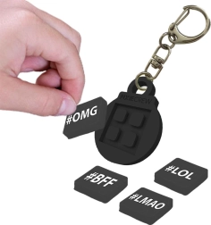 Porte-clés en silicone personnalisable Pixie – noir