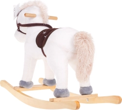 Licorne à bascule pour enfants 24m+ avec poignées en bois et sons – Blanc