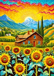 ENJOY puzzle Maison aux tournesols – 1000 pièces
