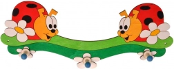 Porte-manteau en bois à trois crochets coccinelles DoDo