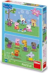 Puzzle 2-en-1 Peppa Pig / Peppa Pig et ses amis 2×48 pièces en boîte 19×27×4 cm