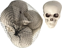 Accessoires de fête – crânes dans un filet, 6 pièces
