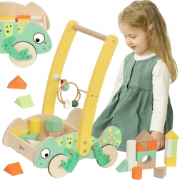 Classic World chariot en bois Caméléon avec blocs