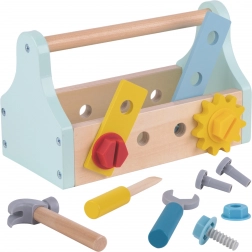 TOOKY TOY boîte à outils en bois, 18 pièces