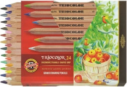 Crayons triangulaires épais KOH-I-NOOR Triocolor Natur, 24 pcs