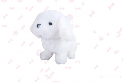 Chiot en peluche blanc interactif à piles