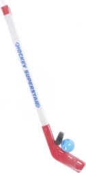 Ensemble de crosses de hockey en plastique avec palet et balle 75 cm