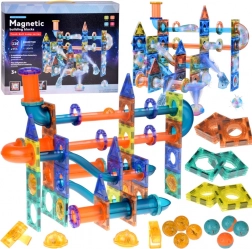 Kit de construction magnétique lumineux 3D – set de piste à billes magnétique 116 pièces