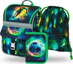 Baagl set scolaire zippy joueur de football – cartable, trousse et sac
