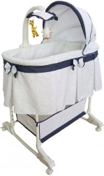 Berceau multifonction pour bébé avec mobile et veilleuse Sweet Melody Simple Gray