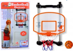 Panier de basket d’intérieur avec ballon et pompe, hauteur réglable