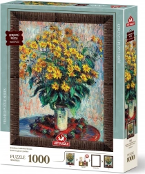 Puzzle avec cadre floral et colle 3-en-1 Artichaut de Jérusalem 1000 pièces