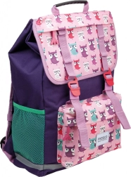 Sac à dos scolaire pour enfants avec motif de petites chouettes, violet