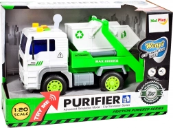 camion-poubelle avec conteneur blanc 1:20 avec lumière et son