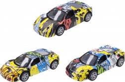 Voiture en métal avec graffiti 9 cm à rétrofriction