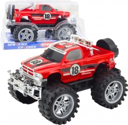 Voiture tout-terrain à propulsion arrière, grandes roues, rouge, 27 cm