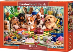Puzzle 1000 pièces chiots desserts