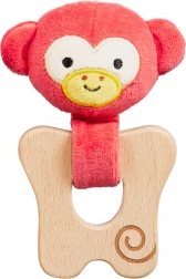 Petit Collage anneau de dentition singe en coton bio et bois