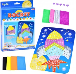 Mosaïque créative en mousse fusée – autocollants découpés pour enfants