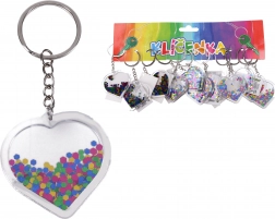 Porte-clés en acrylique pailleté – cœur