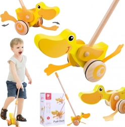 Canard en bois à pousser sur bâton Classic World