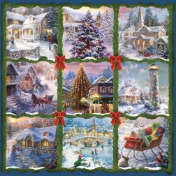 Puzzle carré Noël neuf carrés 1000 pièces