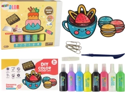 Ensemble pour peinture sur verre Friandises DIY 8 couleurs paillettes