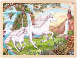 Goki puzzle en bois licorne 48 pièces