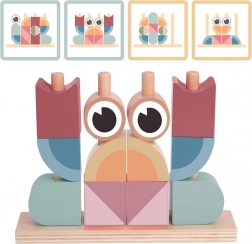 Puzzle en bois crabe TOOKY TOY – blocs empilables pastel