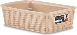 Panier Élégance beige 20 × 14 × 6 cm plastique