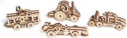 Ugears puzzles mécaniques 3D en bois – lot de 4 porte-clés véhicules