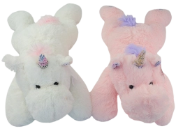 Licorne en peluche allongée 62 cm – rose ou blanche
