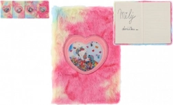 carnet arc-en-ciel en peluche avec licorne, motifs assortis