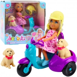 Set de marionnettes Ankiki en scooter avec chien