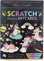 Images à gratter licorne – set de 9 pièces