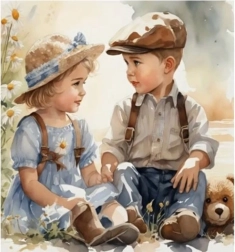 Peinture diamant Amitié 30 × 40 cm