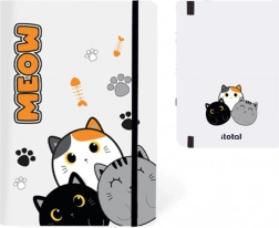 Carnet A5 à couverture rigide avec chats, 96 feuilles